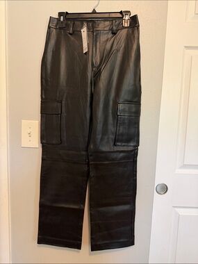 Apt. 9 Black Faux Leather Cargo Pants